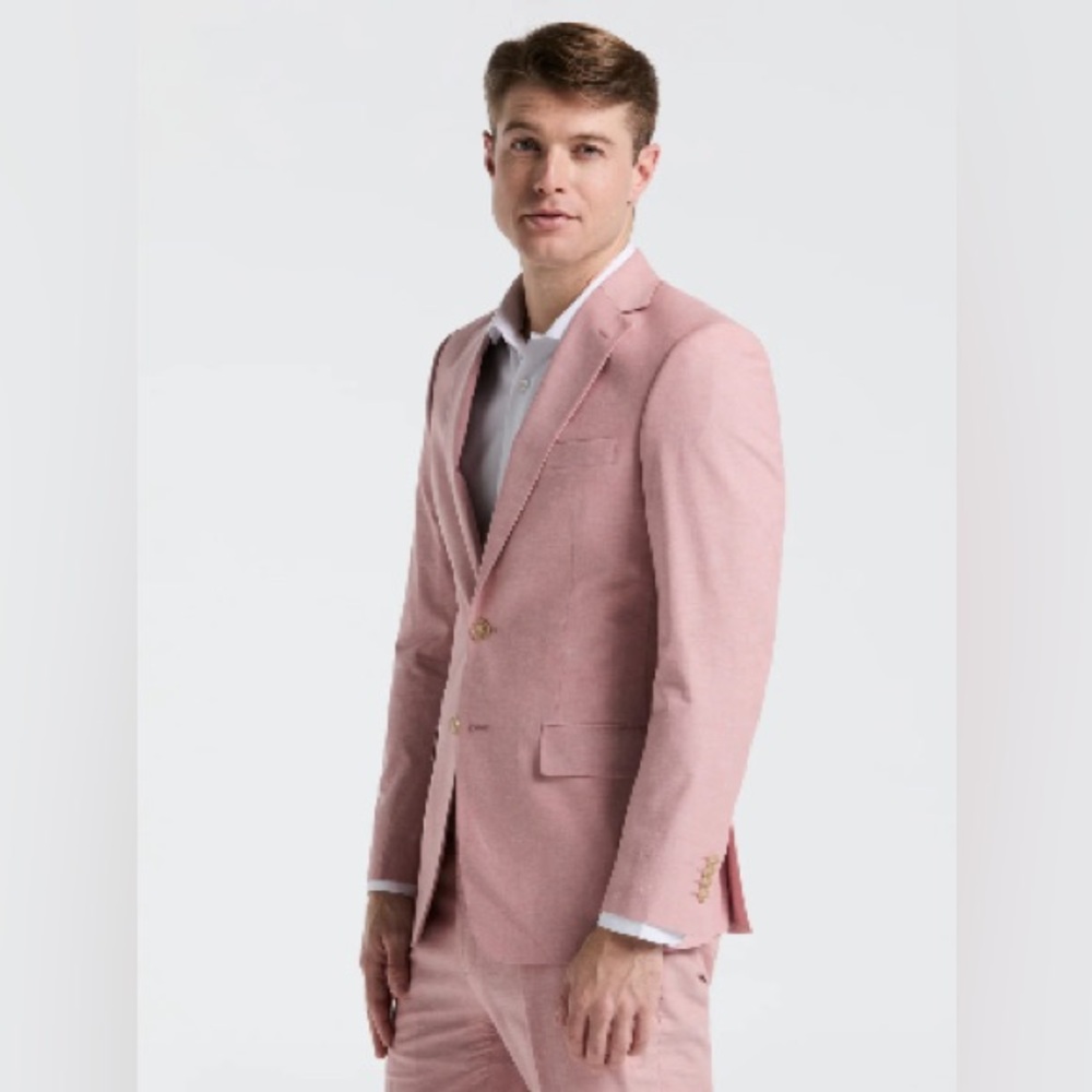 Perry Ellis SLIM FIT SOLID LINEN BLEND SUIT JACKET